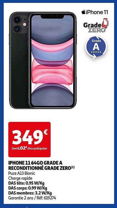 iphone 11 64 go grade a reconditionné grade zéro