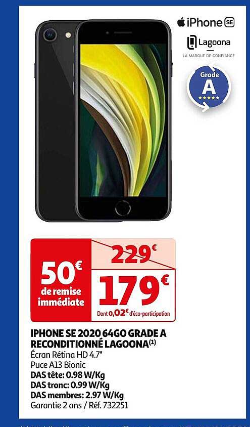 iphone se 2020 64 go grade a reconditionné lagoona