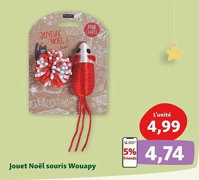Jouet Noël Souris Wouapy