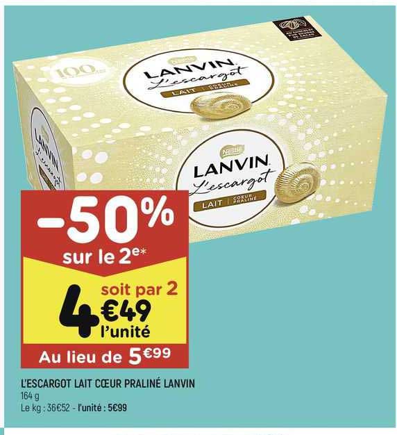 l'escargot lait cœur praliné lanvin