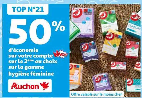 la gamme hygiène féminine auchan