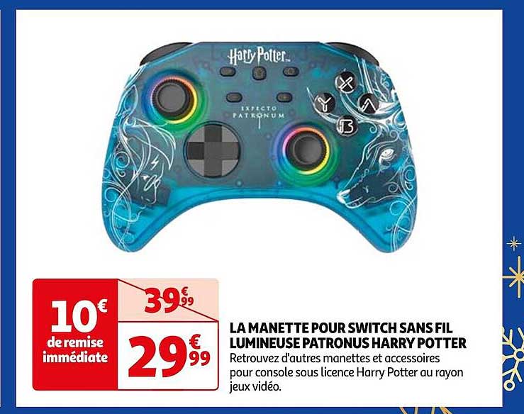 la manette pour switch sans fil lumineuse patronus harry potter