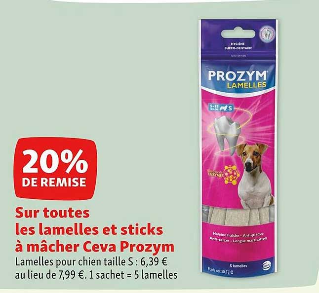 lamelles et sticks à mâcher ceva prozym
