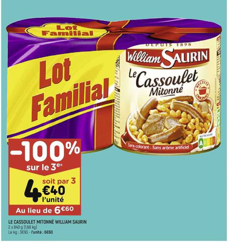 le cassoulet mitonné william saurin