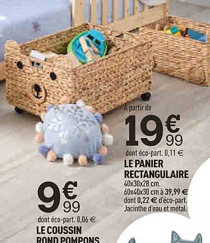 Le Coussin Rond Pompons Le Panier Rectangulaire