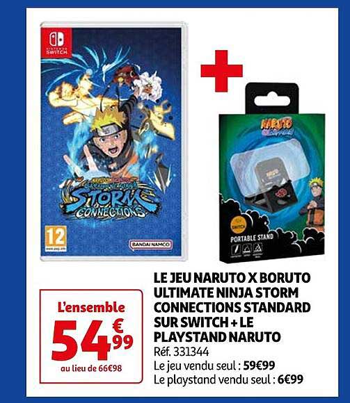 le jeu naruto x boruto ultimate ninja storm connections standard sur switch + le playstand naruto
