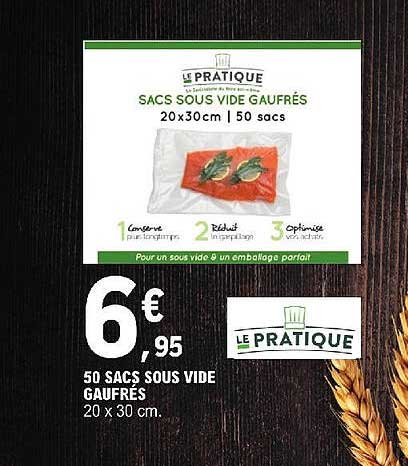 le pratique 50 sacs sous vide gaufrés