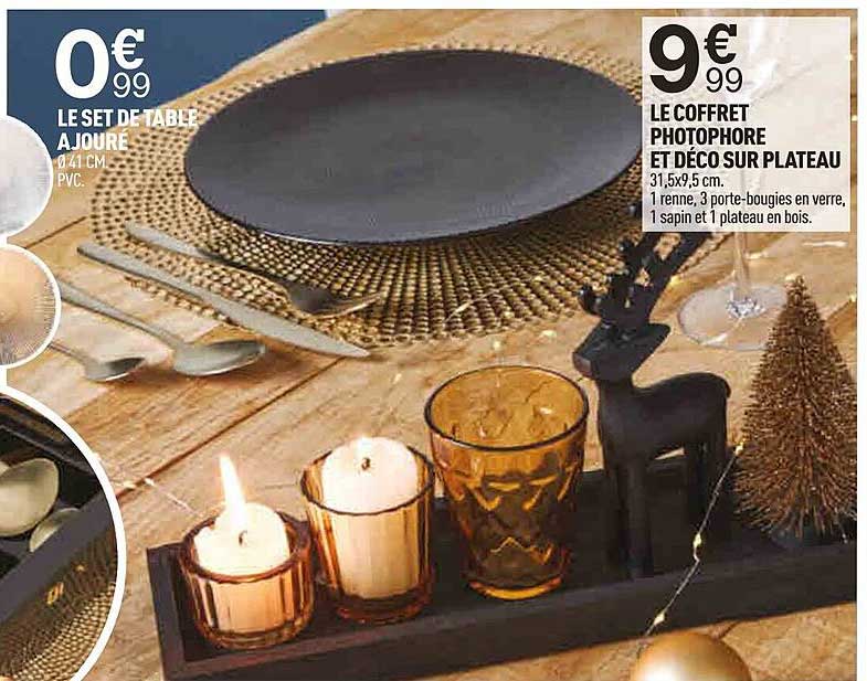 Le Set De Table A Jouré ø 41 Cm Le Coffret Photophore Et Déco Sur Plateau
