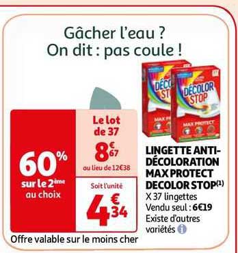lingette anti-décoloration max protect décolor stop