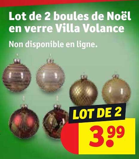 Lot De 2 Boules De Noël En Verre Villa Volance