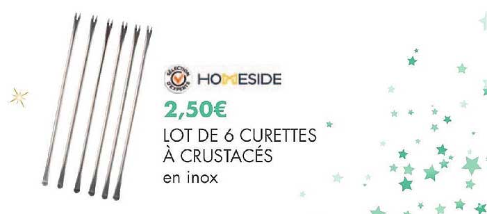 lot de 6 curettes à crustacés en inox homeside