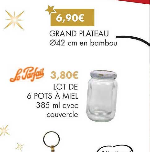 lot de 6 pots à  miel 385 l avec couvercle