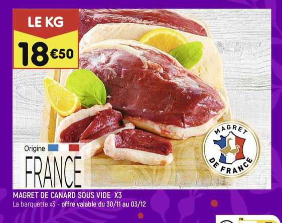 magret de canard sous vide x3