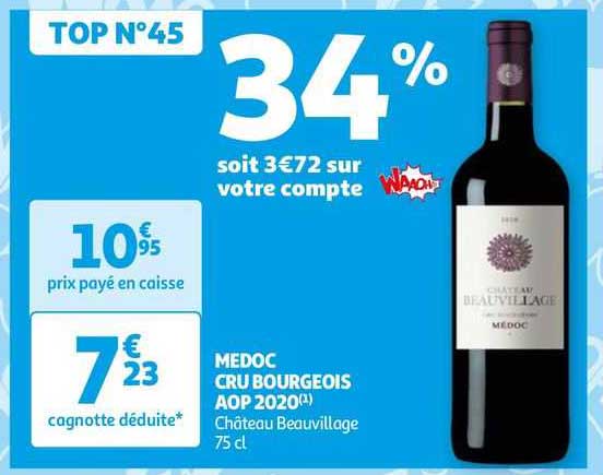 Médoc Cru Bourgeois Aop 2020 Château Beauvillage
