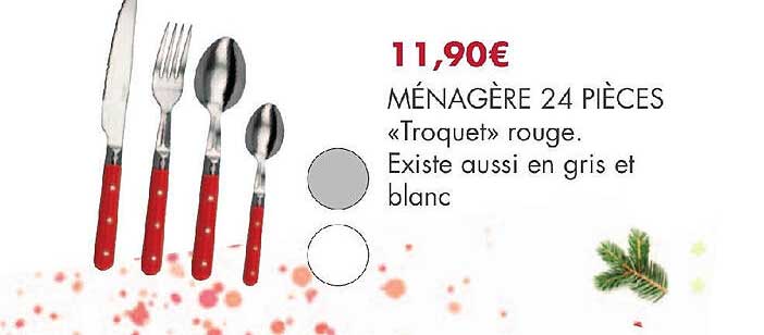 Ménagère 24 Pièces «troquet» Rouge