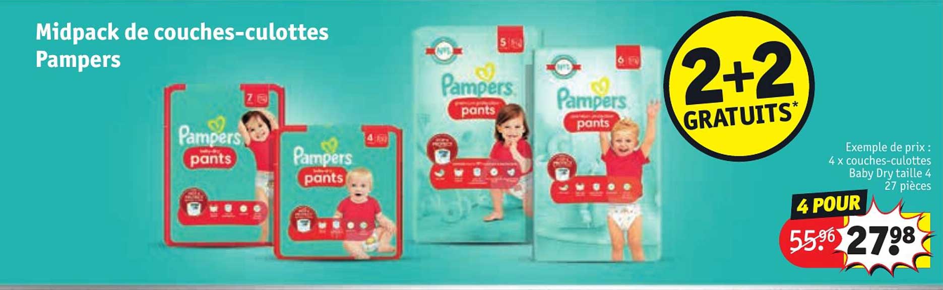 midpack de couches-culottes pampers