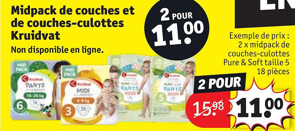 midpack de couches et couches-culottes kruidvat