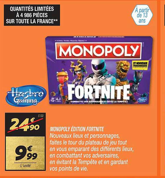 Monopoly édition Fortnite