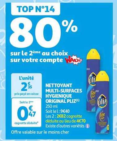 nettoyant multi-surfaces hygiénique original pliz