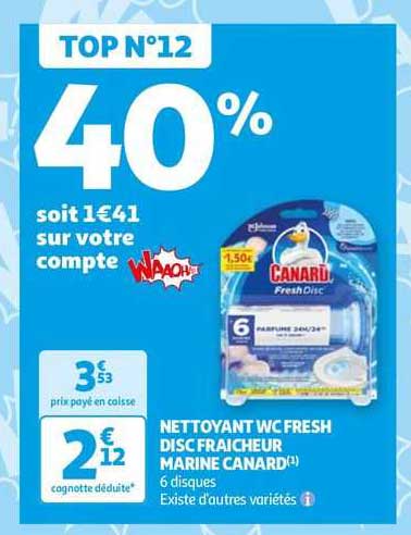 nettoyant wc fresh disc fraîcheur marine canard