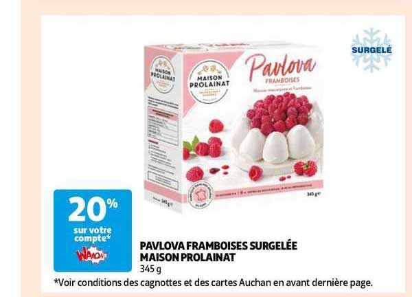 pavlova framboises surgelée maison prolainat