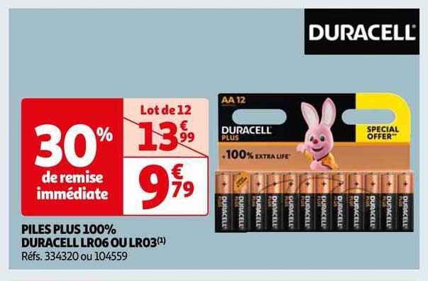 Piles Plus 100% Duracell Lr06 Ou Lr03