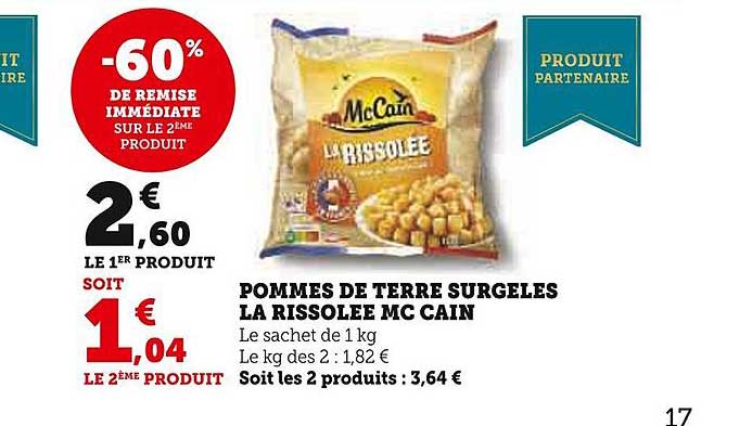 Pommes De Terre Surgelés La Rissolée Mccain