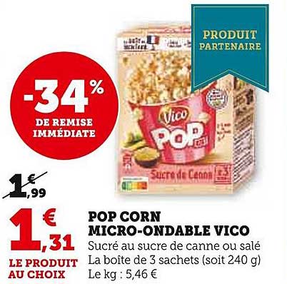 pop corn micro-ondable vico