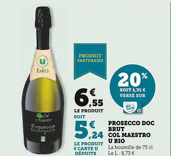 prosecco doc brut col maestro u bio