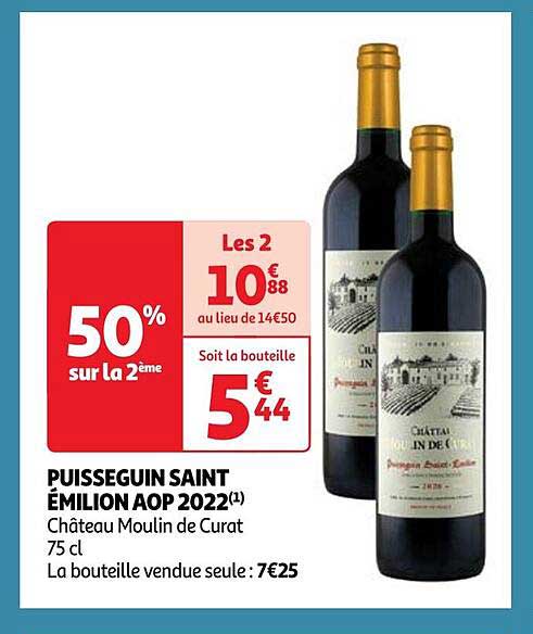 puisseguin saint émiolion aop 2022 château moulin de curat