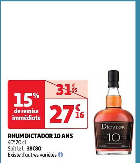 rhum dictador 10 ans