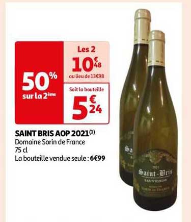 saint bris aop 2021 domaine sorin de france
