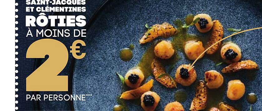 saint-jacques et clémentines rôties