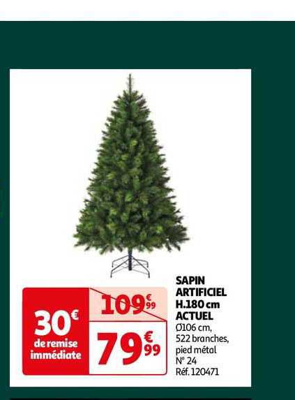 sapin artificiel h.180 cm actuel