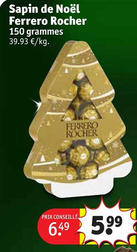 sapin de noël ferrero rocher 150 grammes