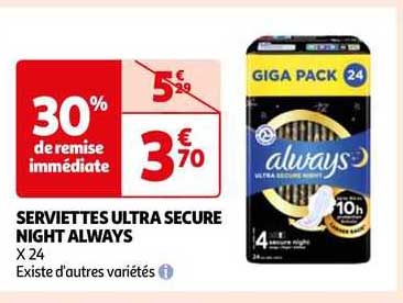 serviettes ultra secure night always
