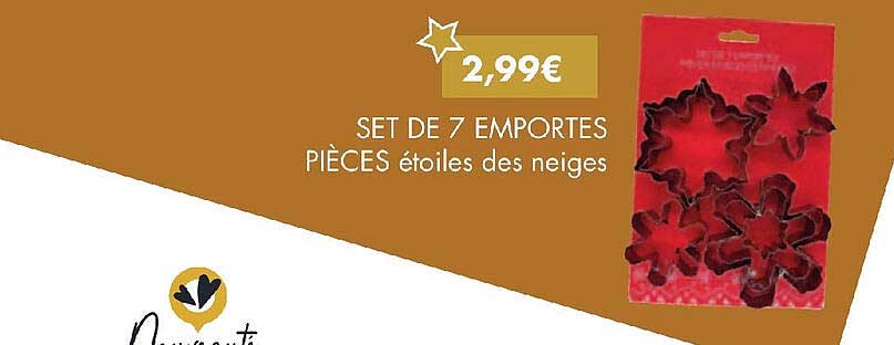 set de 7 emportes pièces étoiles des neiges