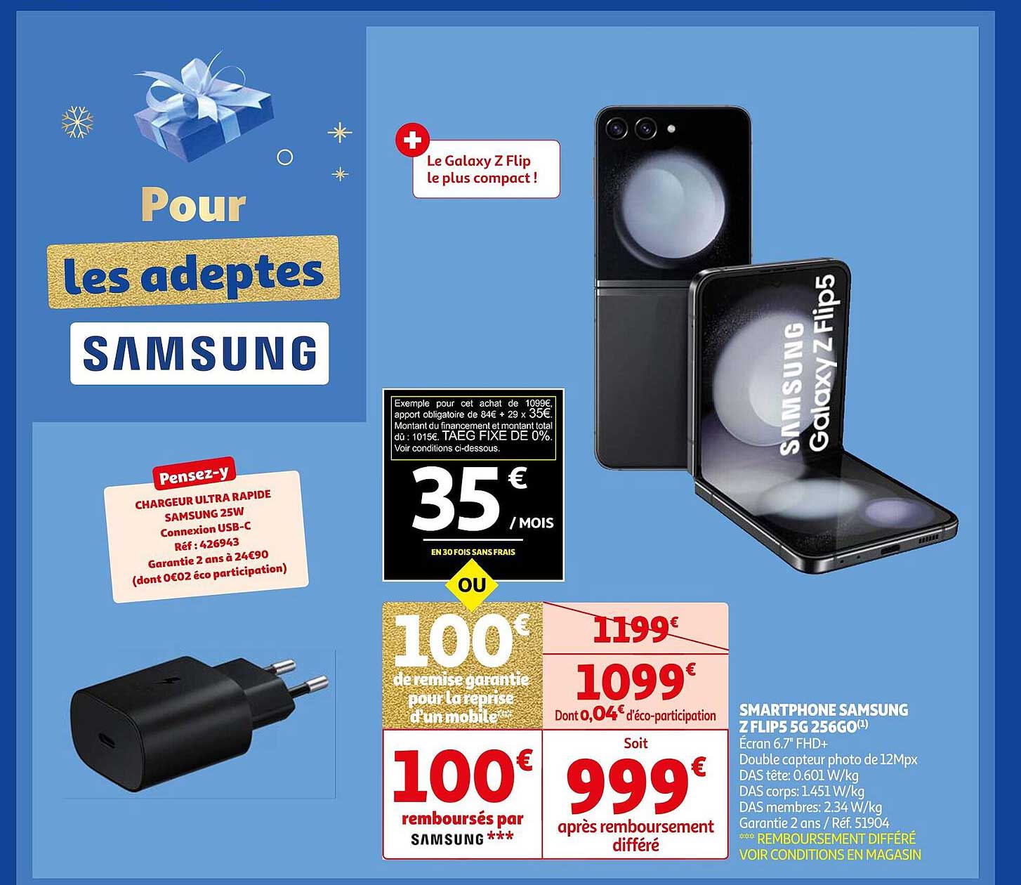 smartphone samsung z flips 5g 256go