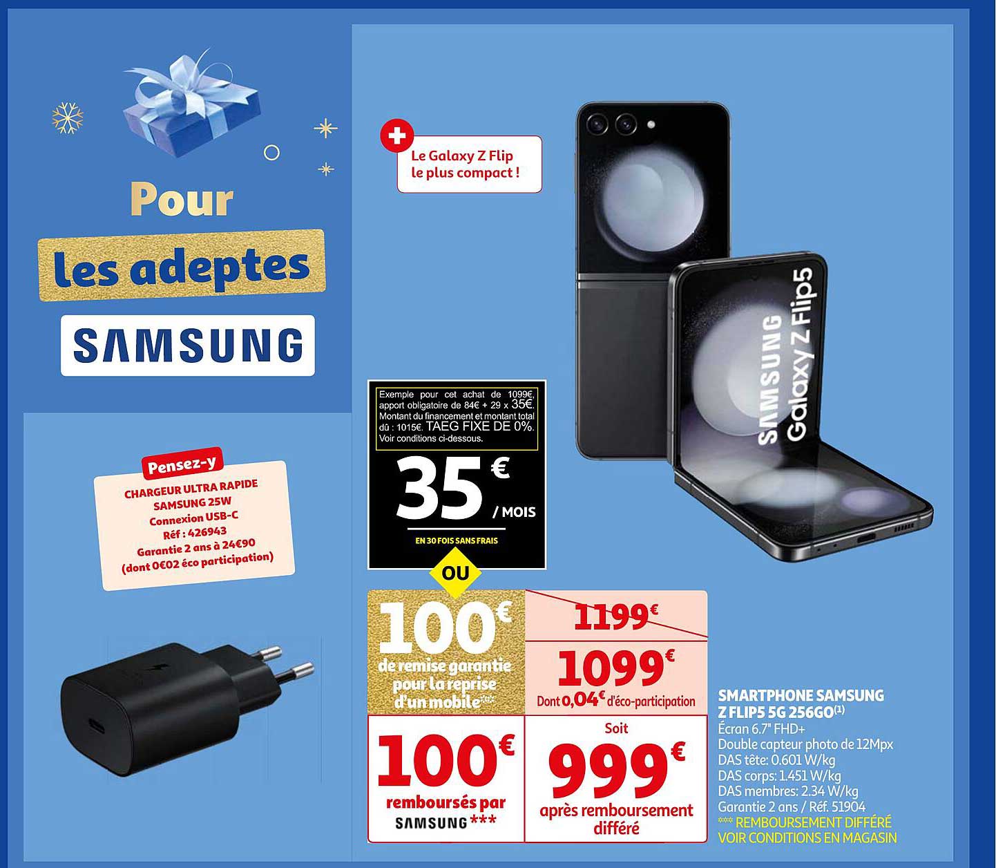 smartphone samsung z flips 5g 256go