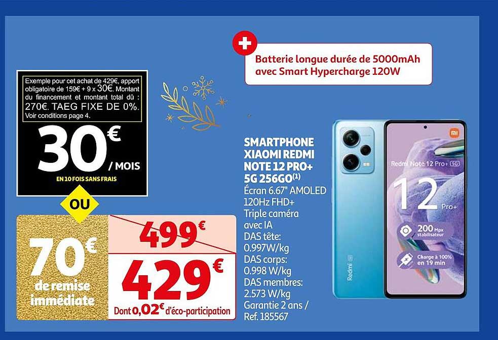 smartphone xiaomi redmi note 12 pro+ 5g 256go