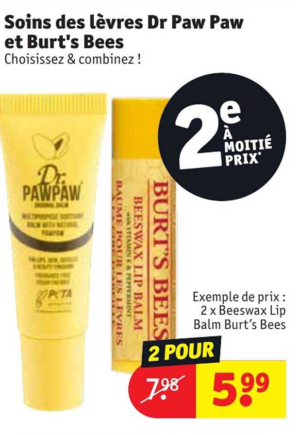 soins des lèvres dr paw paw et burt's bees