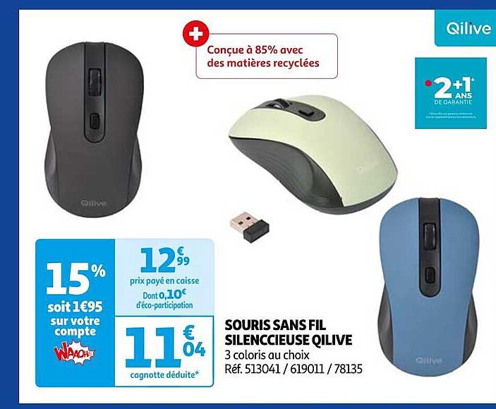 Souris Sans Fil Silencieuse Qilive