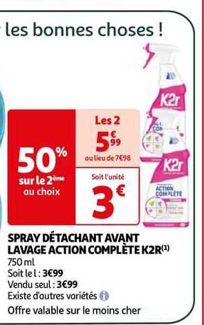 Spray Détachant Avant Lavage Action Complète K2r
