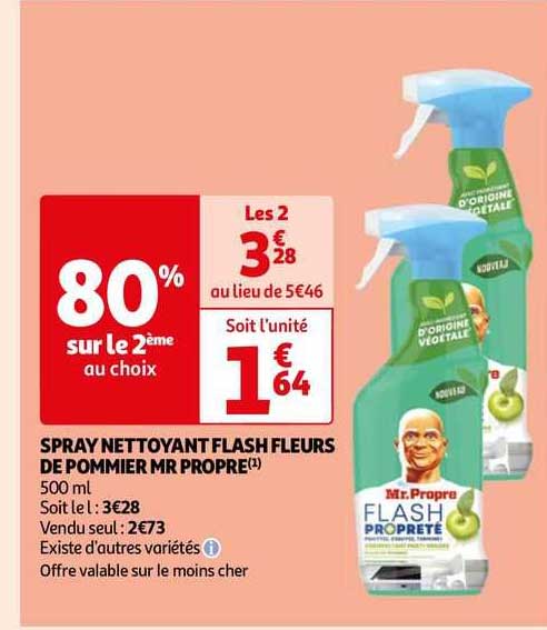 spray nettoyant flash fleurs de pommier mr propre