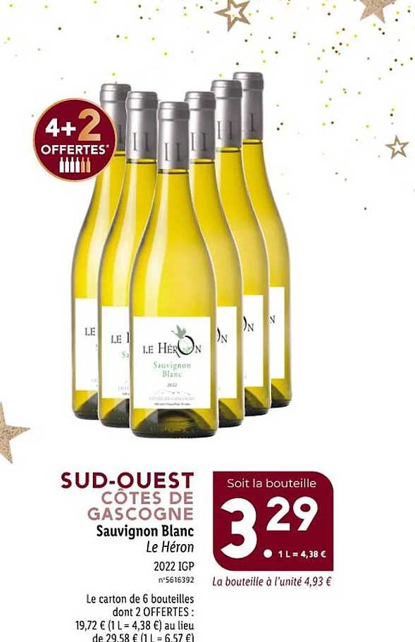 sud-ouest côtes de gascogne sauvignon blanc le héron