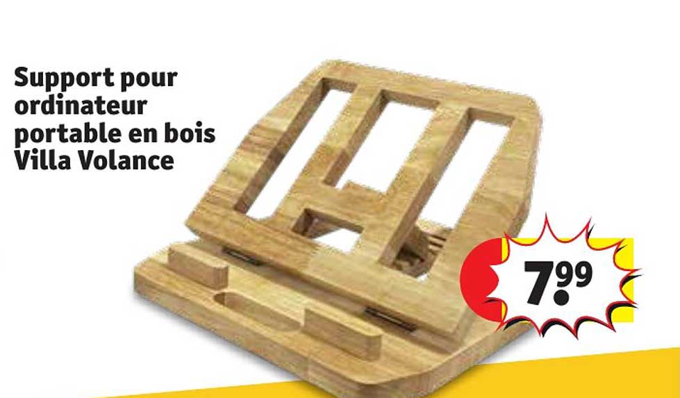 support pour ordinateur portable en bois villa volance
