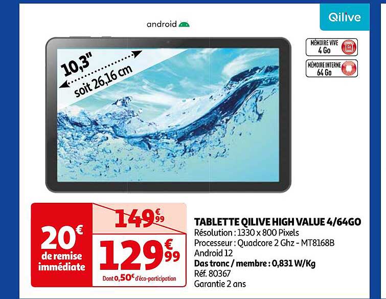 tablette qilive high value 4/34go 10.3"