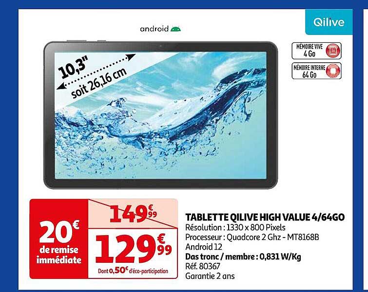 tablette qilive high value 4/64go 10,3"