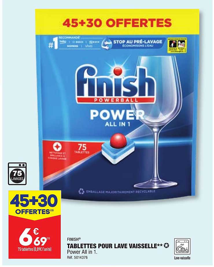 tablettes pour lave vaisselle finish