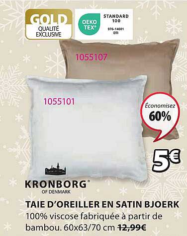 taie d'oreiller en satin bjoerk kronborg